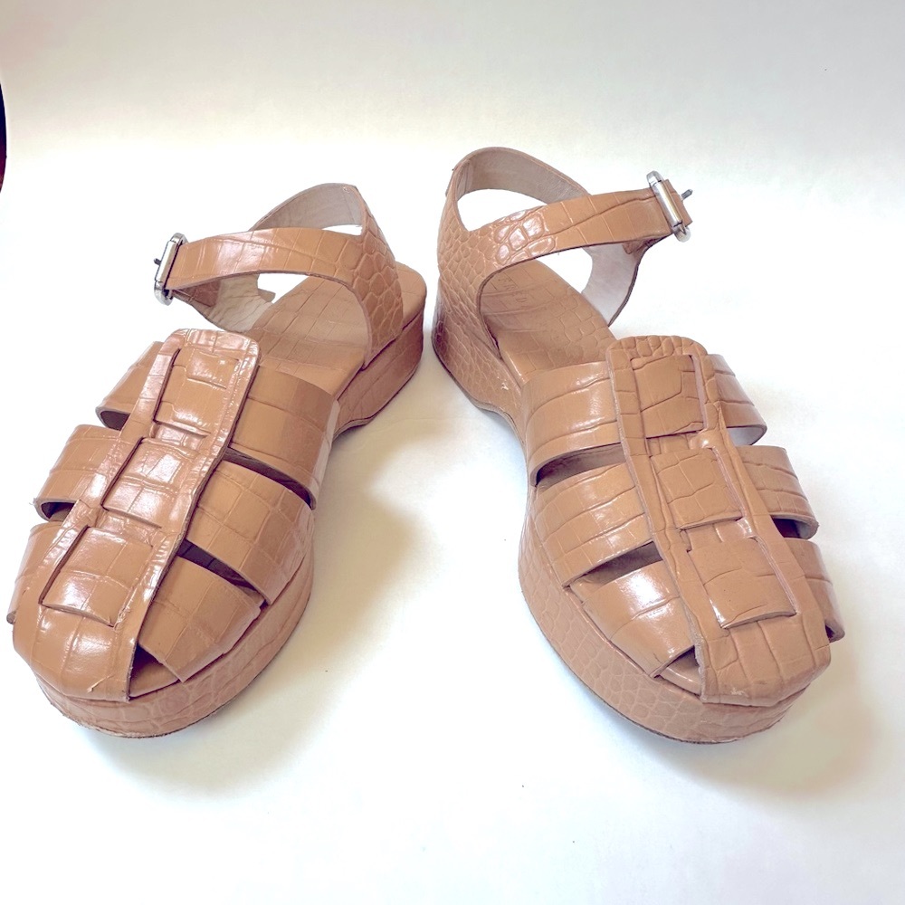 Freda Salvador Lizzie size 7 designer sandals croc fisherman Sera made in Spain